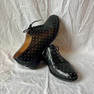 Mellow Yellow Paris Black Leather Oxford Shoes * Size 7.5/8/38